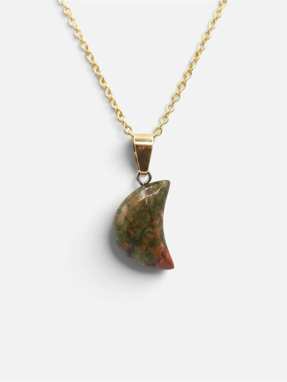 UNAKITE MOON NECKLACE